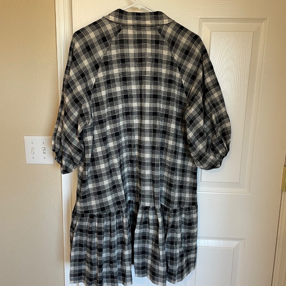 NWT Jonathan Simkhai Standard Crissy Plaid Mini Dress Black White Size Large - Picture 3 of 8
